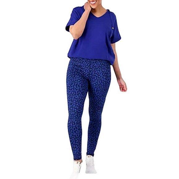 SPORT SAVVY Pants - Sport Savvy Petite Printed Ankle Length Legging SMALL PETITE (616)